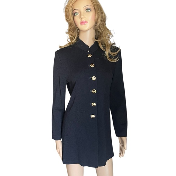 Vintage St. John collection Military Style  Knit black Jacket size S - Picture 15 of 15
